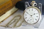 Antique Silver Elgin Pocket Watch And Chain