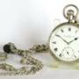 Antique silver Jas Wadsworth pocket watch & chain
