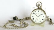 Antique Silver Jas Wadsworth Pocket Watch & Chain