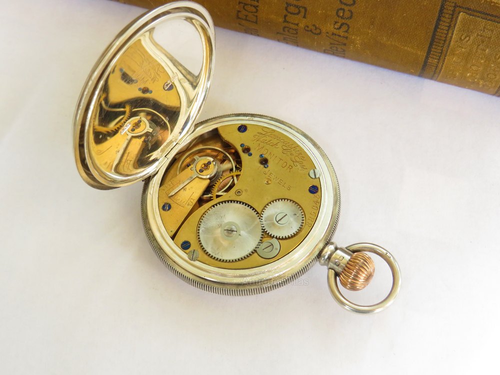 Antiques Atlas Antique Silver Monitor Half Hunter Pocket Watch