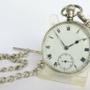 Antique silver Record pocket watch and chain
