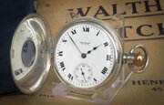 Antique Silver Waltham Hunter Pocket Watch, 1919
