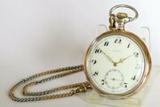 Antique Silver Zenith Pocket Watch And Chain