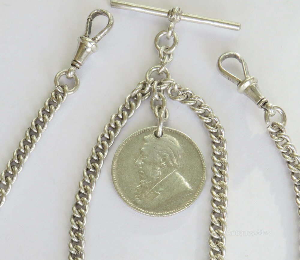 Washington Watch Chain Antiques Atlas - Antique Silver Double Watch Chain, 1910 as170a13337