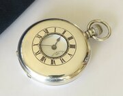 Antique Silver Half Hunter Pocket Watch For Benson