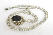 Antique Silver Pocket Watch Albert Chain & Swivel