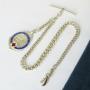 Antique silver watch chain and Mitcham Sports fob