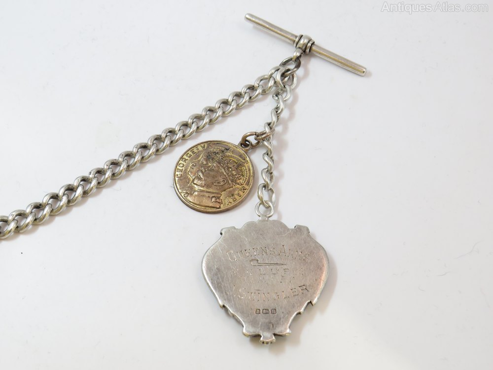 Antiques Atlas Antique Silver Watch Chain And Fobs