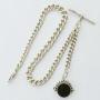 Antique Silver Watch Chain And Swivel Fob