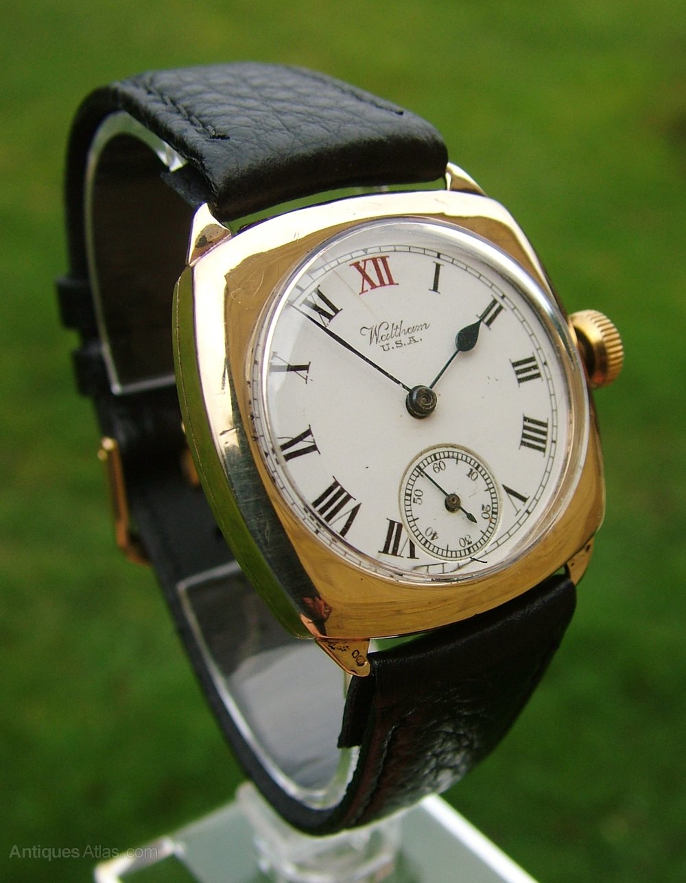 Antiques Atlas Gents 1930s 9ct Gold Waltham Cushion Cased Watch