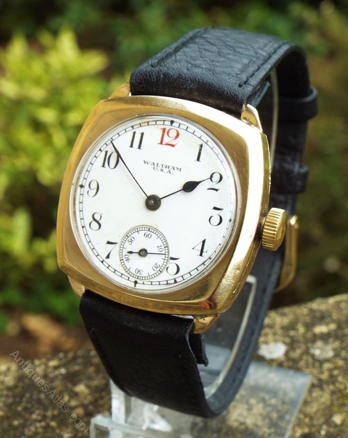 Antiques Atlas - Gents 1930s 9ct Gold Waltham Wristwatch