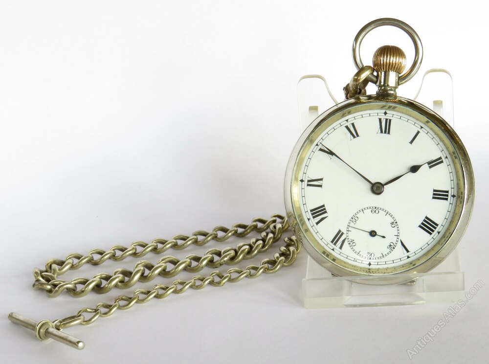 Antiques Atlas Gents 1930s Dimier Freres Pocket Watch And Chain