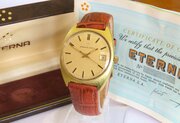 Gents 1977 Eterna-Matic Wrist Watch, Box & Papers
