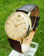 Gents 9 Carat Gold Longines Wrist Watch, 1961