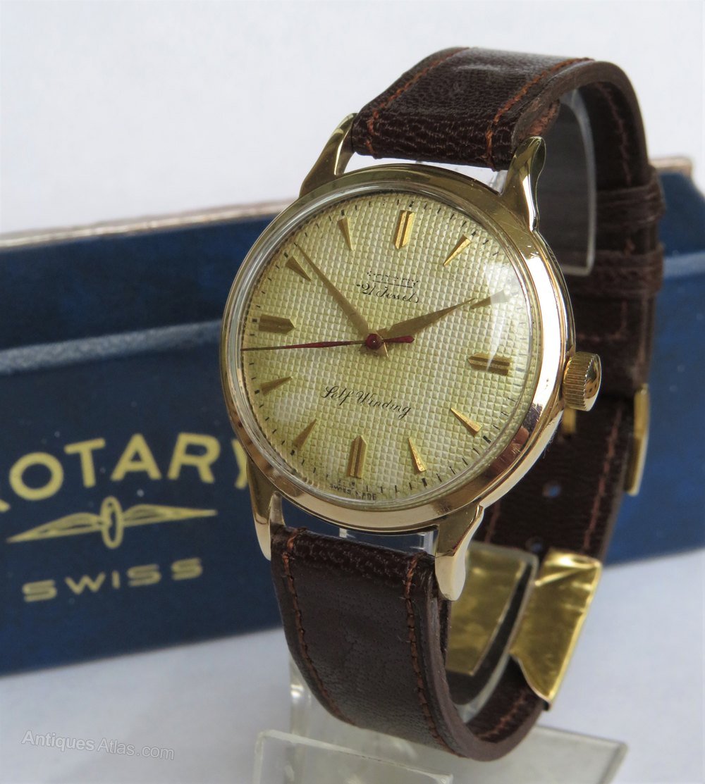 Antiques Atlas Gents Carat Gold Rotary Wrist Watch, 1955