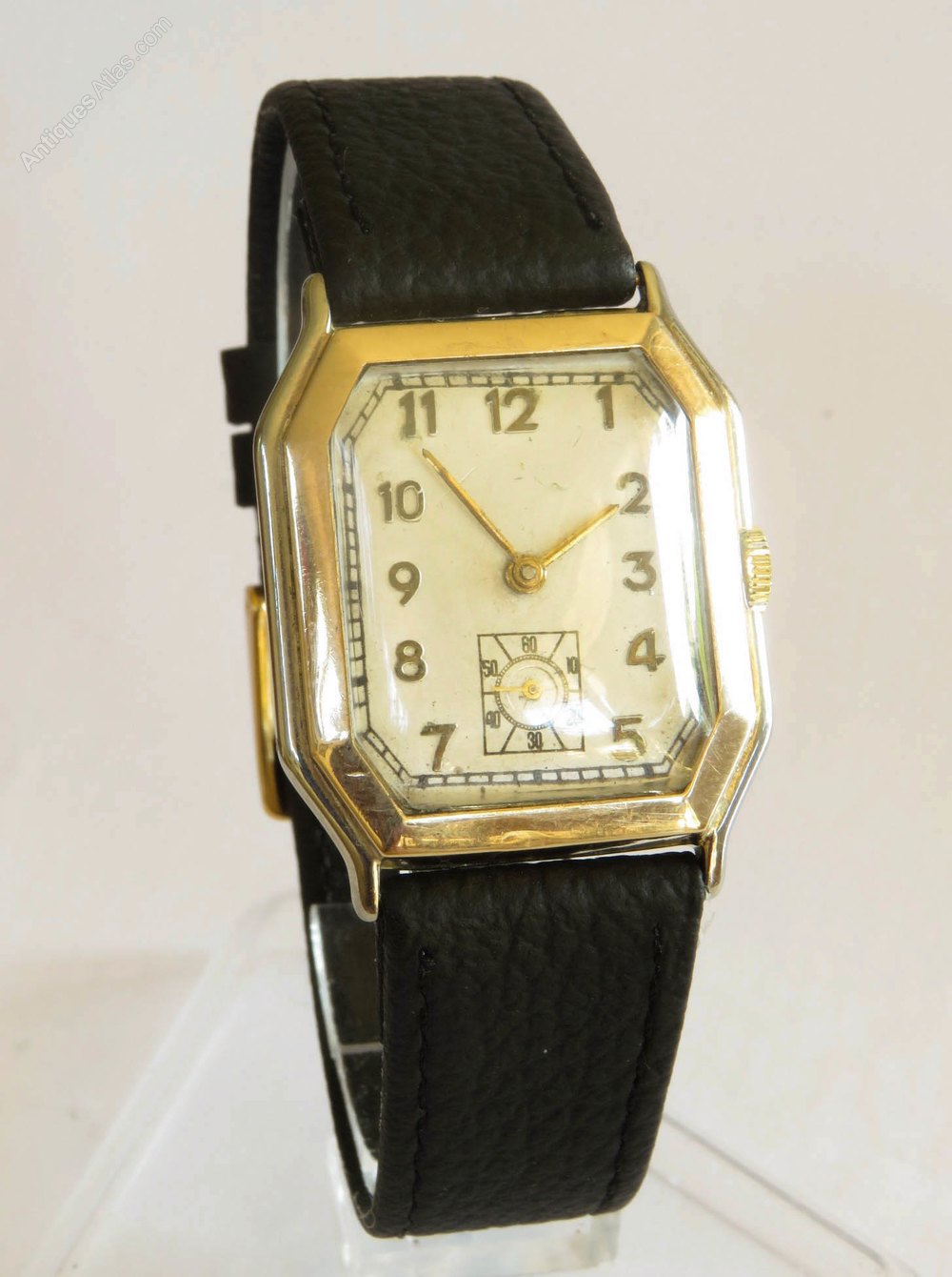 Antiques Atlas Gents 9ct Gold Art Deco Wrist Watch, 1930