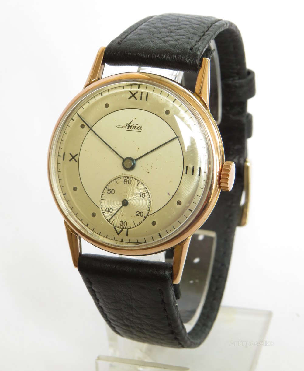 Antiques Atlas Gents 9ct Gold Avia Wrist Watch, 1947