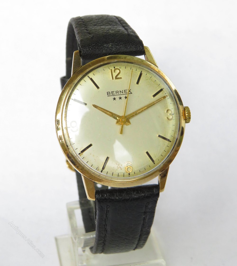 Antiques Atlas Gents 9ct Gold Bernex Wrist Watch, 1966