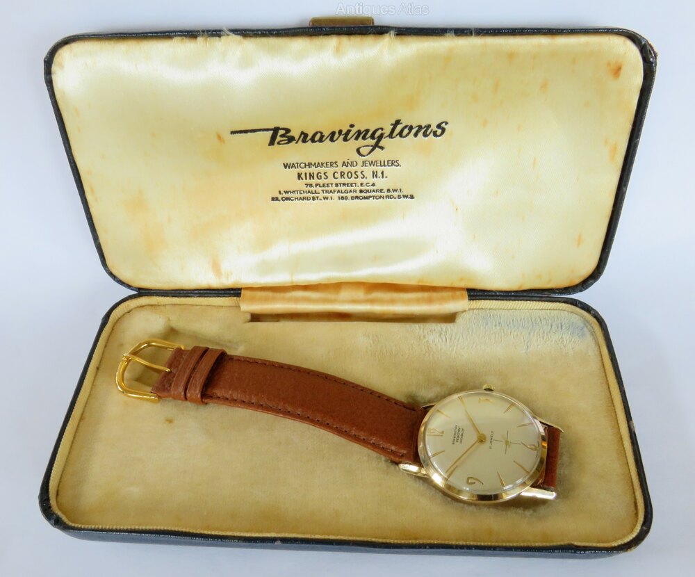Antiques Atlas - Gents 9ct Gold Bravingtons Renown Watch, 1964 