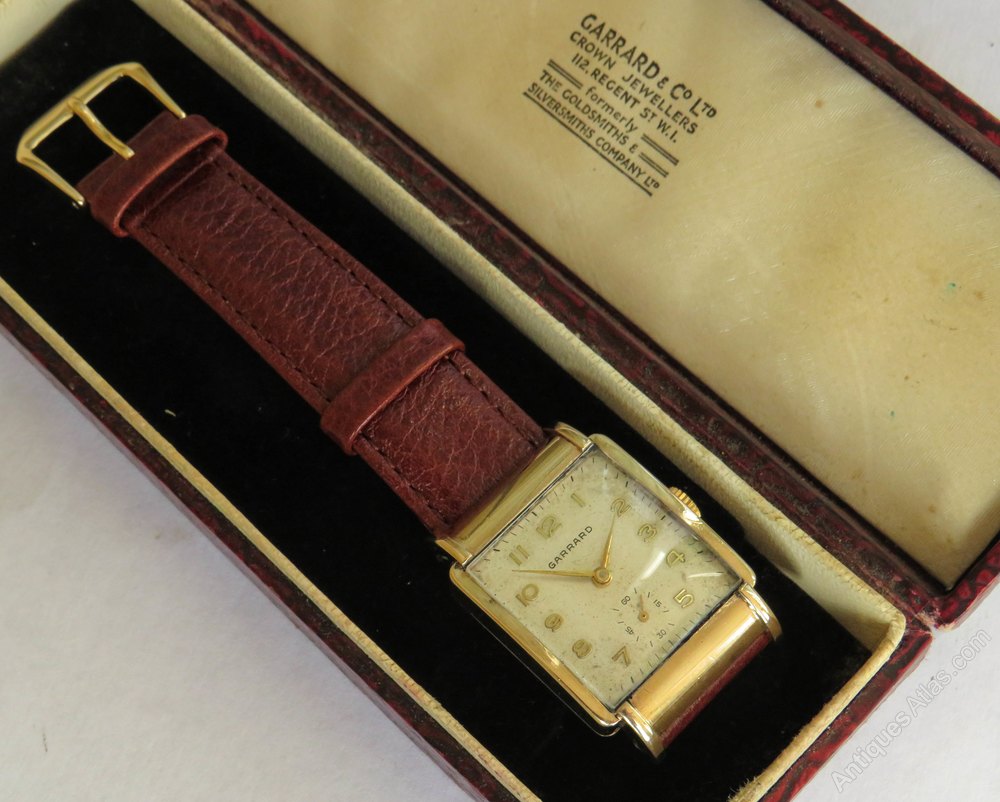 Antiques Atlas Gents 9ct Gold Garrard Wrist Watch, 1954