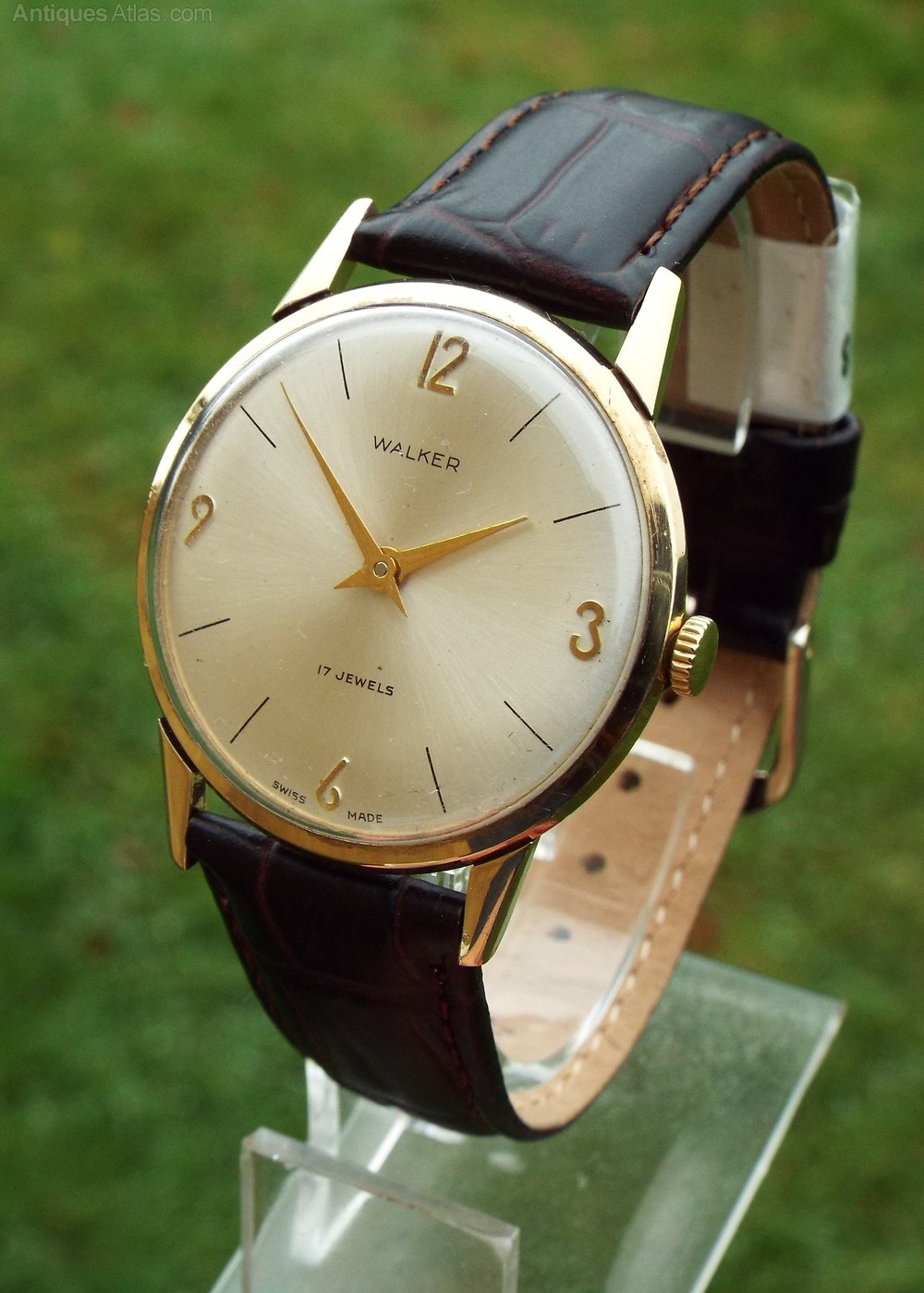 Antiques Atlas Gents 9ct Gold Dress Watch By Walker, 1966