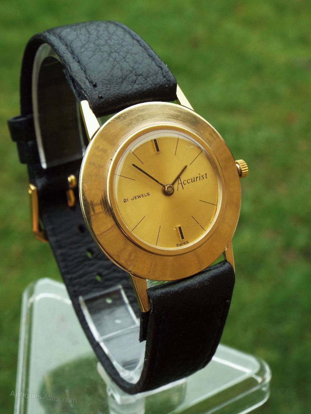 Antiques Atlas Gents 9ct Gold Flying Saucer Accurist Wrist Watch