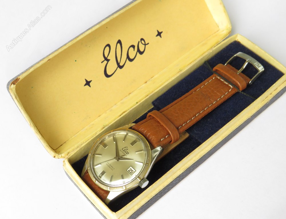 Antiques Atlas Gents Elco Automatic Wrist Watch, C1960