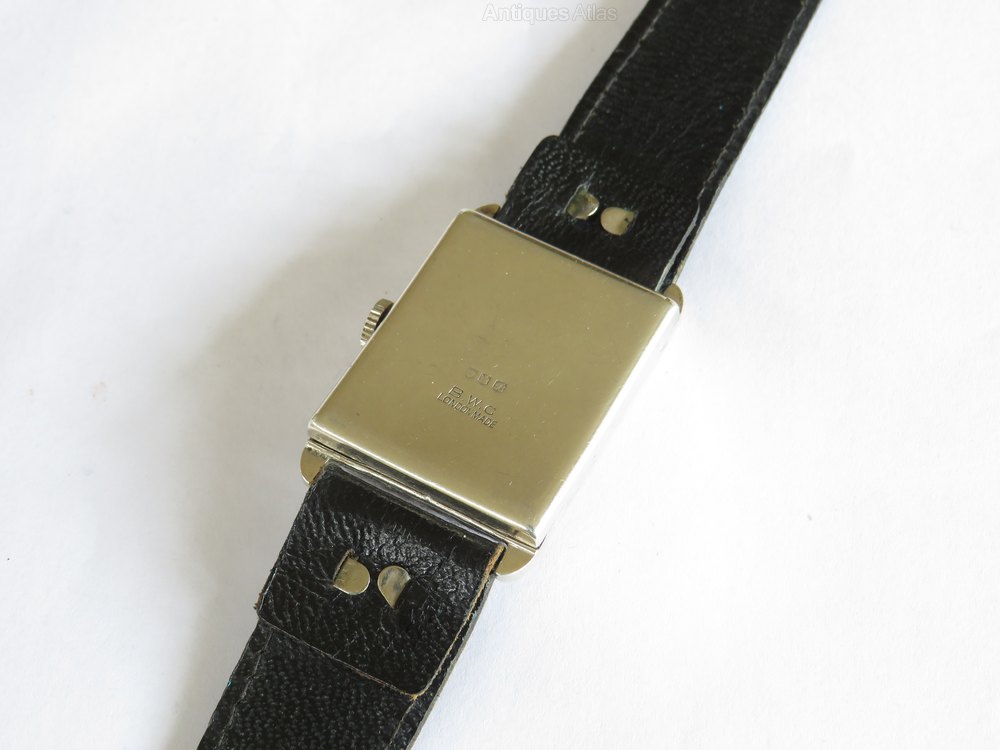 1928 Art deco solid 925 sterling silver Goldsmiths & Silversmiths watch English hallmarks