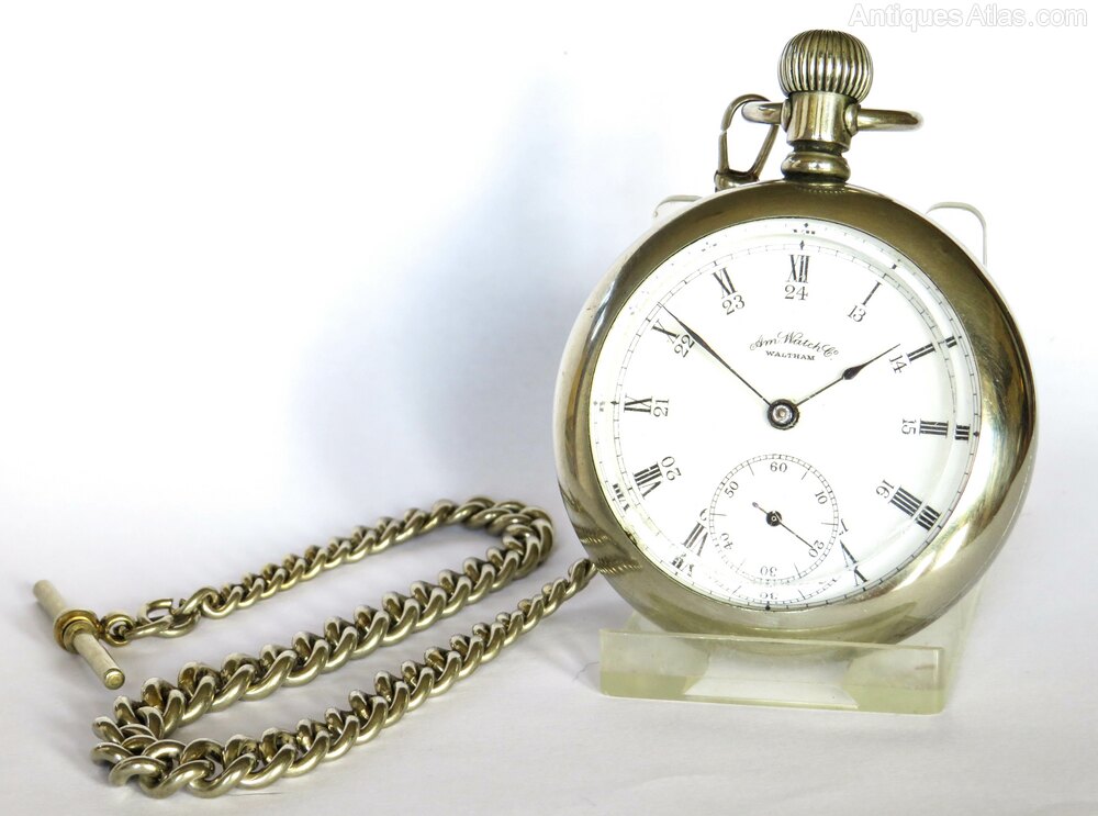 Antiques Atlas - Heavy Antique Waltham Pocket Watch And Chain