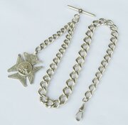 Heavy Antique Silver Pocket Watch Chain