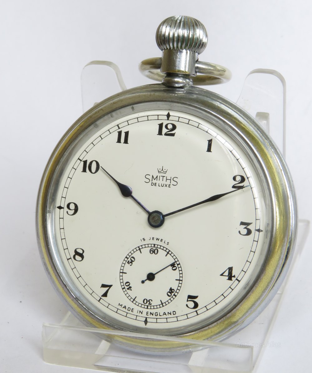 Antiques Atlas Smiths De Luxe Pocket Watch, Made In England