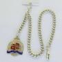 Victorian Silver Watch Chain And Table Tennis Fob