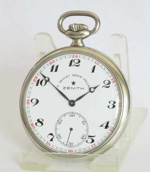 Antiques Atlas Zenith Pocket Watch, Turkish Railways, 1969