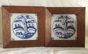 Pair C18th dutch delft tiles f