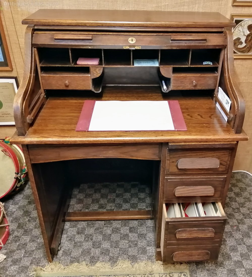 Edwardian Roll Top Desk (ref 3536) Antiques Atlas
