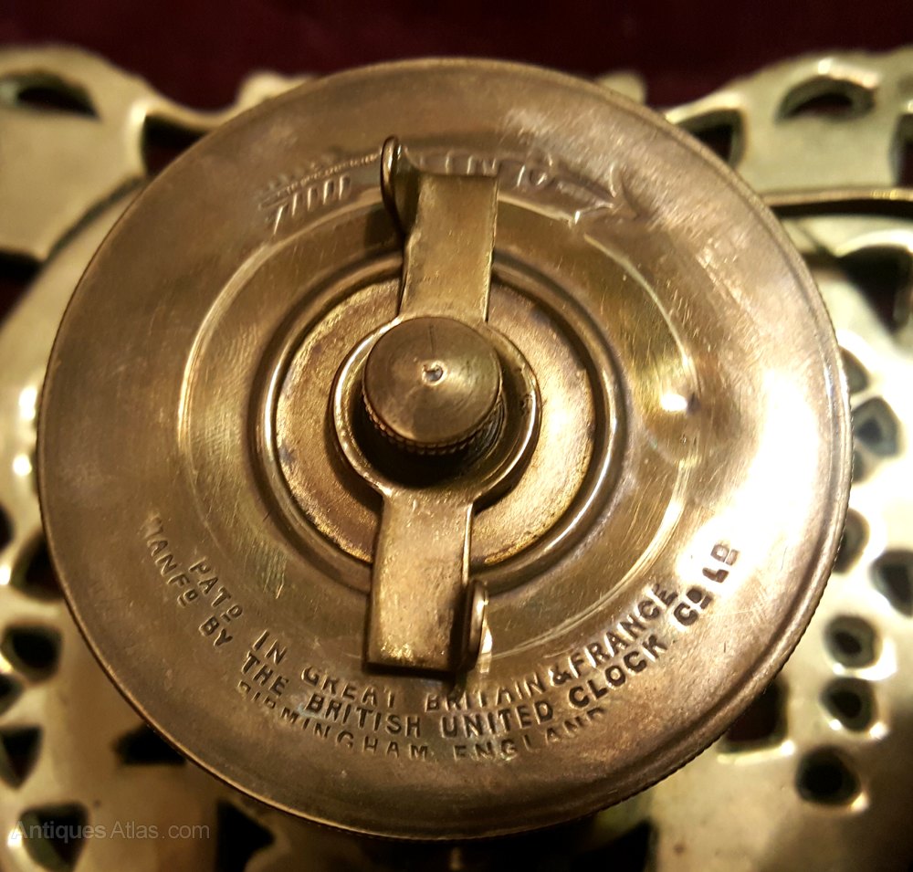 Antiques Atlas British United Clock Co. Brass Desk Clock C.1890