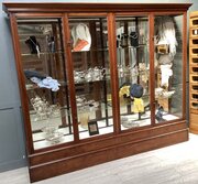 Antique Mahogany 4 Door Shop Display Cabinet