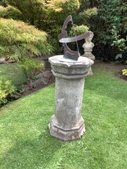 Vintage Reconstituted Stone Garden Sundial