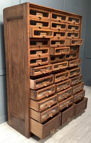 C1910 Shop 36 Drawer Oak Haberdashery Display Unit