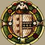 Antique Stained Glass Roundel - Coat of Arms