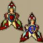 Two Angel Tracery Church Stained Glass Panels