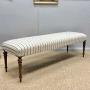 154cm Buttoned Ticking Stripe Long Stool 