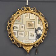 18th Century Italian Round Giltwood Mirror