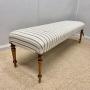 5ft Buttoned Long Stool On Walnut Legs