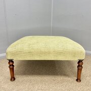 80cm Square Herringbone Upholstered Footstool