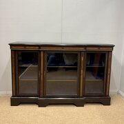 Ebonised And Inlaid Breakfront Bookcase