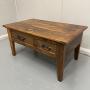 French Chestnut Coffee Table With Slide Leaf