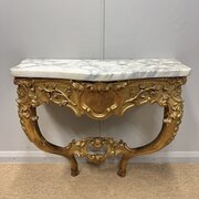French Gilt And Marble Top Console Table