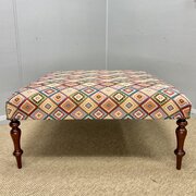 Large Geometric Pattern Square Footstool