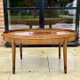 Large Oval Coffee Table With Chevron Marquetry